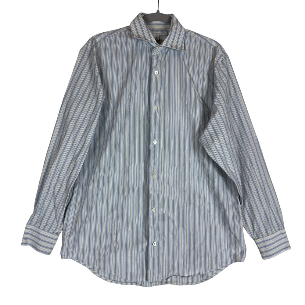Banana Republic Dress Shirt Mens Medium 15-15.5 32/33 Blue Stripe Regular